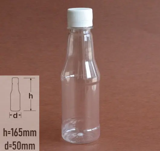 sticla PET 200ml cu capac cu autosigilare alb